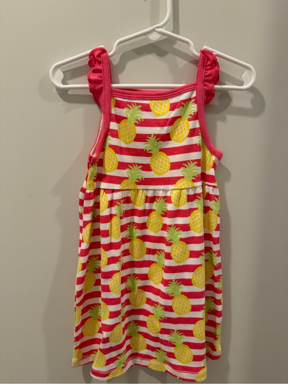 NWOT 18 Months Girl Pink & White Striped Yellow Pineapple Sundress